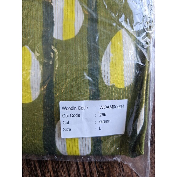 Woodin Mens Large African Pattern Long Sleeve Button Down Green Dress Shirt New - Picture 4 of 12